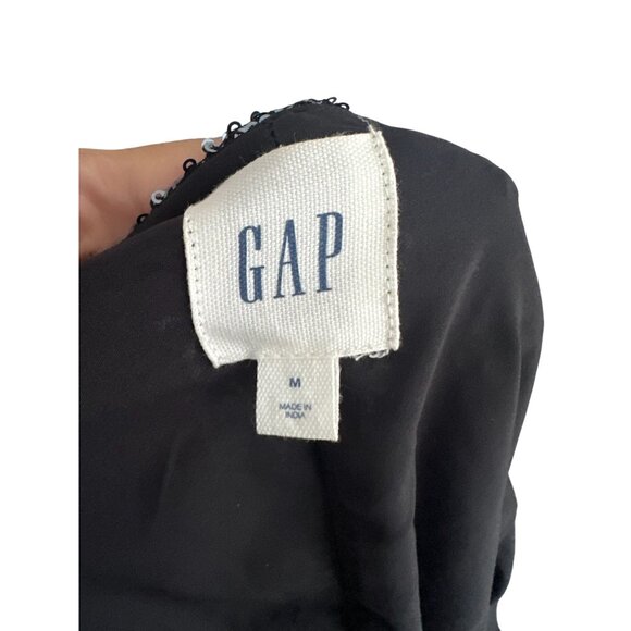 GAP Black Sequin Swing Jacket Blazer Size Medium - Picture 7 of 9